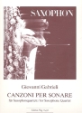 Canzoni per sonare fr 4 Saxophone Partitur und Stimmen