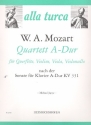 Quartett a-Dur nach der Sonate KV331 fr Flte und Streichtrio Stimmen