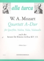 Quartett a-Dur nach der Sonate KV331 fr Querflte und Streichtrio Stimmen