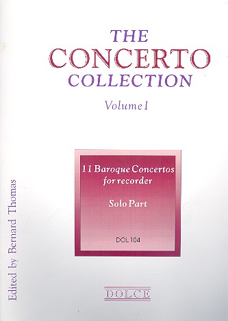 11 baroque Concertos for treble recorder solo part