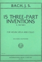 15 three-part Inventions BWV787-801: for violin, viola and cello