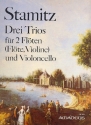 3 Trios fr 2 Flten (Flte, Violine) und Violoncello Stimmen