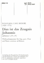 Dies ist das Zeugnis Johannis fr gem Chor und Bc ad lib Chorpartitur