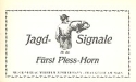 Jagdsignale fr das Frstplesshorn