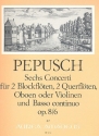 Concerti op.8,6 für 2 Blockflöten (Flöte, Oboe, Violine), 2 Oboen (Flöte, Oboe) und Bc,    Partitur und Stimmen