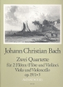 2 Quartette op.19,1 und op.19,3 fr 2 Flten (FL+VL), Viola und Violoncello Partitur und Stimmen