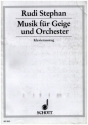 Musik fr Geige und Orchester fr Violine und Orchester Klavierauszug mit Solostimme