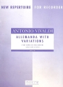 Allemanda with Variations for soprano recorder and bc