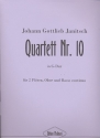 Quartett G-Dur Nr.10 fr 2 Flten, Oboe und Bc Partitur und Stimmen