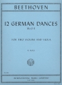 12 german Dances WoO8 for 2 violins and viola parts