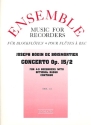 Concerto op.15,2 for 4-5 recorders (alto) with opt. continuo score and 6 parts