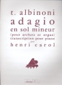 Adagio sol mineur Transcription pour piano