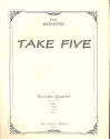 Take Five for 4 recorders (AATB) score and parts