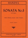 Sonata G major no.3 for string bass and piano SANKEY, STUART, ED.