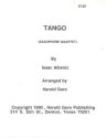 Tango for 4 saxophones (AATB) score and parts