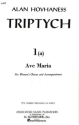 Ave Maria op.100 no.1a for women's voices (SSAA) with piano acc. triptych no.1a