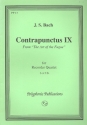 Contrapunctus 4 from the Art of the Fugue for recorder quartet (SATB) score and parts