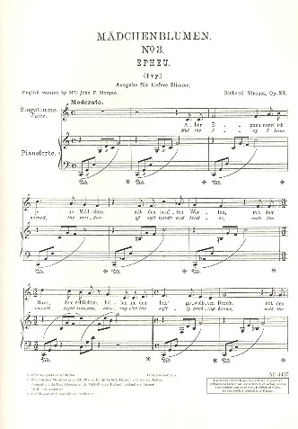 Epheu op. 22,3 fr tiefe Singstimme und Klavier (dt/en)