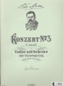 Konzert c-Moll op.14 Nr.3 fr Violine und Orchester Klavierauszug