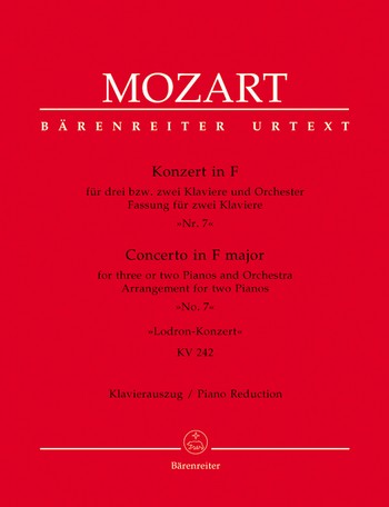 Konzert F-Dur KV242 fr 2 oder 3 Klaviere und Orchester fr 3 Klaviere