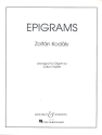 Epigrams fr Orgel