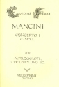Concerto c-Moll Nr.1 fr Altblockflte, 2 Violinen und Bc Partitur