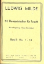 50 Konzertstudien Band 1 (Nr.1-18) fr Fagott mit Klavierbegleitung