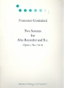 2 Sonatas op.1 nos.7+10 for alto recorder and bc