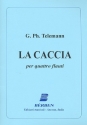 La caccia per 4 flauti partitura e parti