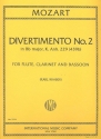 Divertimento Bb major no.2 KVAnh.229 for flute, clarinet and bassoon parts