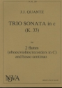 Trio Sonata c minor k33 for 2 flutes (oboes, violins, recoeders) and bc