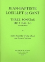 3 Sonatas op.3,1-3 for treble recorder (flute, oboe) and bc