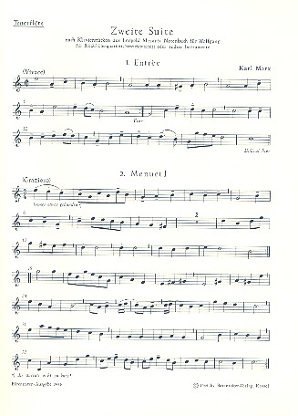 Suite Nr.2 nach Klavierstcken von Leopold Mozart fr 4 Blockflten (SATB) Tenorblockflte