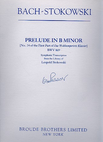 Prelude b minor BWV869 for orchestra score