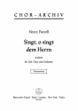 Singt o singt dem Herrn fr gem Chor und Streicher Chorpartitur