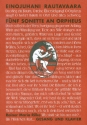 5 Sonette an Orpheus fr Gesang und Klavier