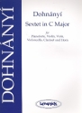 Sextet C major op.37 for piano, violin, viola, violoncello, clarinet and horn score and parts