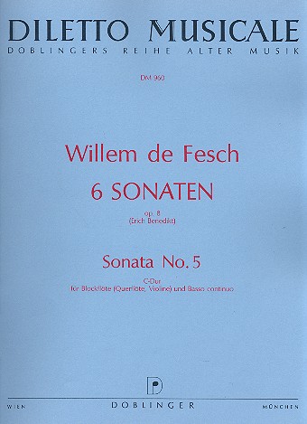 Sonate C-Ddur op.8,5 fr Blockflte (Flte/Violine) und Bc