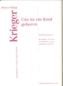 Uns ist ein Kind geboren fr Sopran, Alt, Bass, (gem Chor), 2 Violinen, Fagott und Bc Partitur und Stimmen