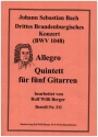 Brandenburgisches Konzert Nr.3 BWV1048 Satz 3 fr 5 Gitarren Partitur und Stimmen