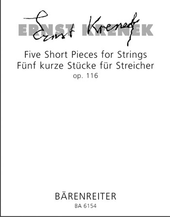 Five Short Pieces op.116 for strings Studienpartitur (1948)