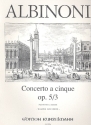 Concerto  cinque D-Dur op.5,3 fr Violine und Streichorchester Partitur