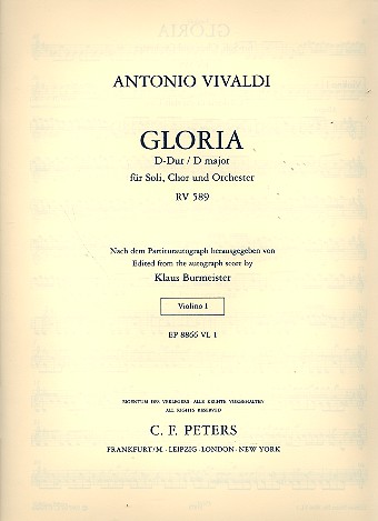 Gloria D-Dur RV589 fr Soli, gem Chor und Orchester Violine 1