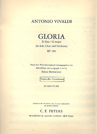 Gloria D-Dur RV589 fr Soli, gem Chor und Orchester Violoncello / Kontrabass
