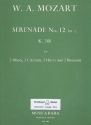 Divertimento c-Moll Nr.12 KV388 für 2 Oboen, 2 Klarinetten, 2 Hörner und 2 Fagotte Stimmen