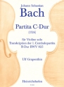 Partita C-Dur fr Violine solo Transkription der Cembalopartita B-Dur BWV825)