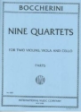 9 String Quartets for two violins, viola and cello parts