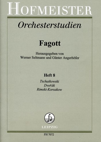 Orchesterstudien fr Fagott Band 8 Tschaikowsky, Dvorak und Rimski-Korssakow