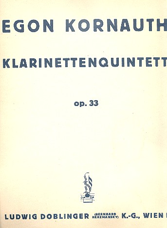 Quintett fis-Moll op.33 fr Klarinette in A und Streichquartett Stimmen