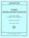 3 Moravian dances for flute, oboe, clarinet and bassoon score and parts